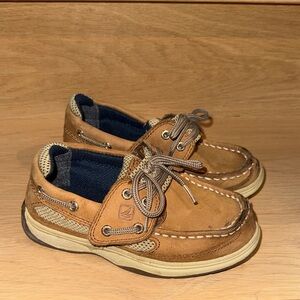 SPERRY TOP-SIDER TODDLER Brown Boat Shoes SZ 10M (leather upper)